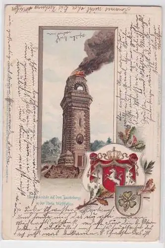 89744 Präge AK Bismarcksäule auf dem Jacobsberge in der Porta Westfalica 1903