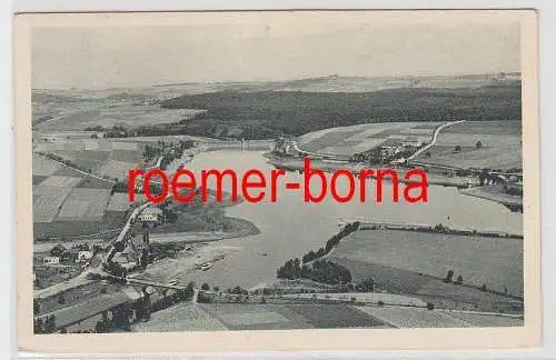 63976 Ak Brockhaus Luftbild Talsperre Malter-Paulsdorf b. Dippoldiswalde 1931