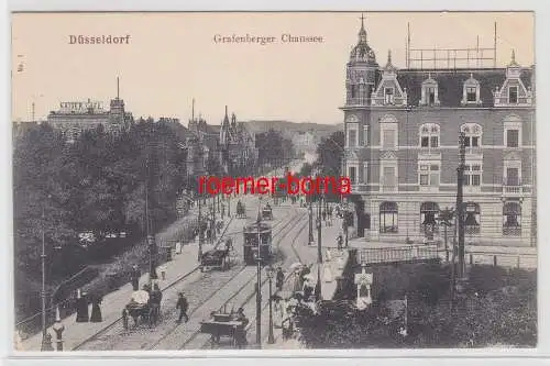 71100 Ak Düsseldorf Grafenberger Chaussee und Kaiser Café um 1910