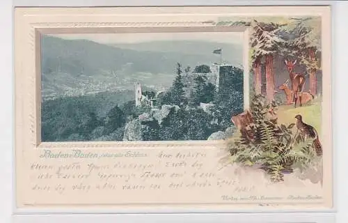 903737 geprägte Ak Baden-Baden Das alte Schloss 1901