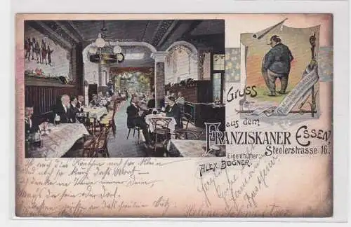 43733 Ak Lithographie Gruß aus dem Franziskaner Essen 1902