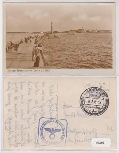 93355 AK Ostseebad Warnemünde - Partie an der Mole, Mecklenburgische Küste 1943