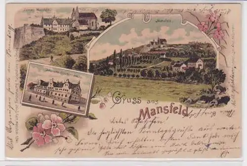 905503 Ak Lithographie Gruß aus Mansfeld Johanniter Siechenhaus usw. 1904