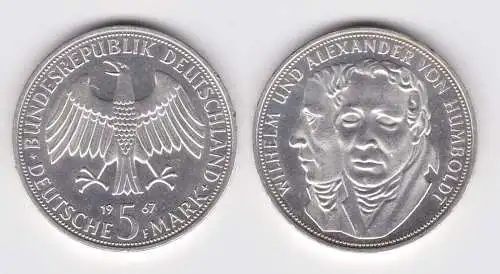 5 Mark Silber Münze Deutschland Gebrüder Humboldt 1967 F PP (157637)