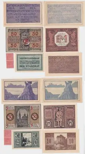 7 Banknoten Notgeld Stadt Passau ohne Jahr  (140374)