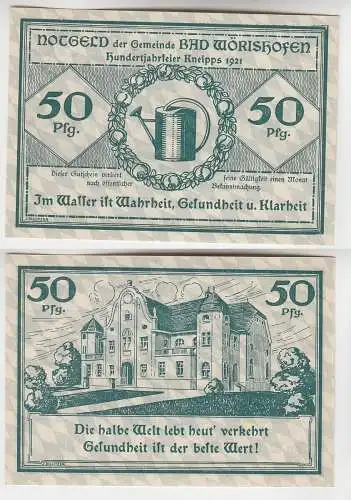 50 Pfennig Banknote Notgeld Gemeinde Bad Wörishofen 1921 (113611)