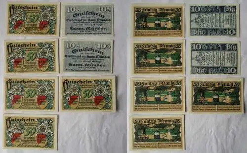 7 Banknoten Notgeld Kreditbank zu Hann.Münden 1921 (119733)