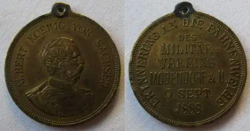 seltene Medaille Erinnerung a. Fahnenweihe Militärverein Mobendorf 1888 (154719)