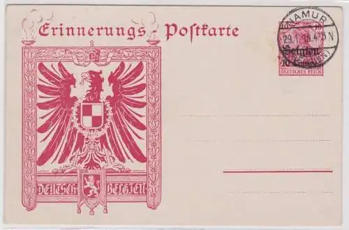 901402 GS Erinnerungspostkarte 10 C. Besetzungsausgabe Deutsch Belgien 1914/1918