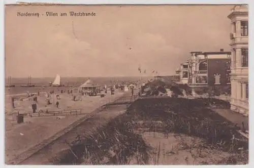 902088 Ak Nordseebad Norderney Villen am Weststrande 1919