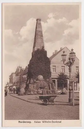 61623 Ak Norderney Kaiser Wilhelm Denkmal um 1930