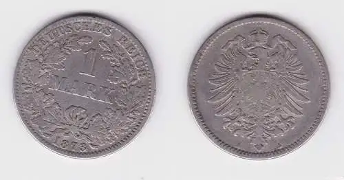 1 Mark Silber Münze Deutschland Kaiserreich 1873 A Jäger Nr.9 (152076)