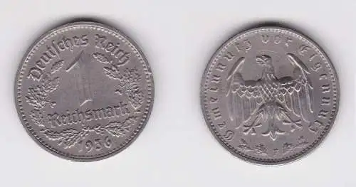 1 Mark Kupfer Nickel Münze III.Reich 1936 F Jäger Nr. 354 (156469)