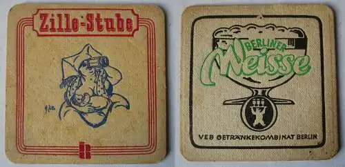 Bierdeckel DDR-Gebiet Zille-Stube Berliner Weisse VEB Getränkekombinat (162746)