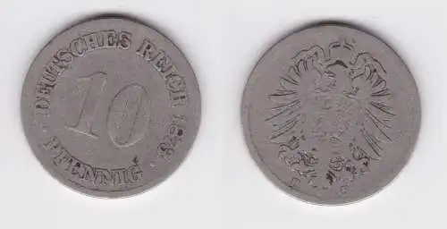 10 Pfennig Kupfer Nickel Münze Deutsches Reich 1873 F Jäger 4 s/ss (152542)