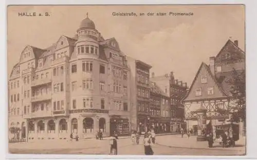 43525 Ak Halle an der Saale Geiststraße an der alten Promenade 1918