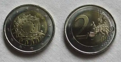 2 Euro Gedenkmünze Spanien 30 JAHRE EUROPAFLAGGE 2015 Stgl. (159993)