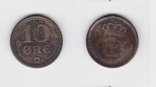 10 Öre Silber Münze Dänemark 1915 (133838)