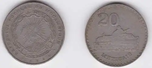 20 Meticais Nickel Münze Mosambik Moçambique 1980 Panzer (123228)