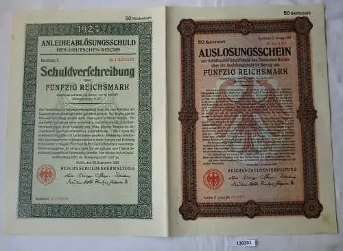 25 Mark Aktie Reichsschuldenverwaltung Berlin 25.September 1925 (130393)