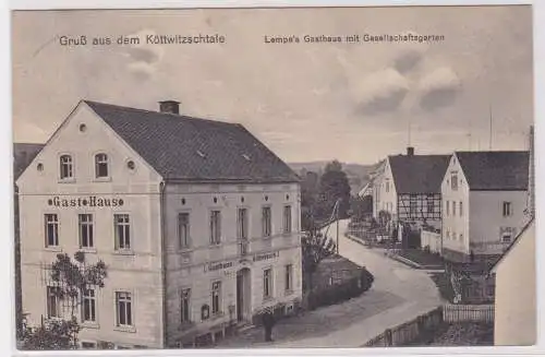 900316 AK Gruß aus dem Köttwitzschtale, Lempe's Gasthaus mit Gesellschaftsgarten