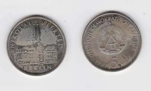 DDR Gedenk Münze 5 Mark Berlin Nikolai Viertel 1987 (148861)