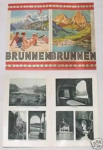 altes Reise Prospekt Brunnen Schweiz um 1930