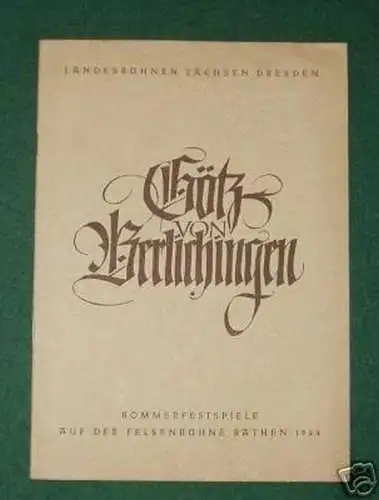 Programmheft Sommerfestspiele Felsenbühne Rathen 1954