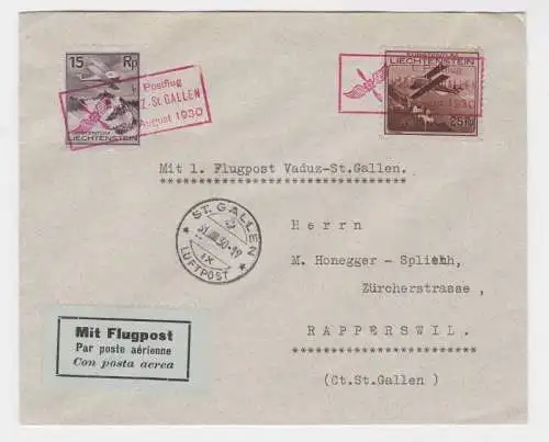 94779 Flugpost Luftpost I. Postflug Vaduz-St. Gallen 31. Aug. 1930 Liechtenstein