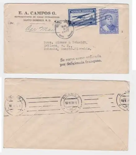 94910 Flugpost Luftpost E.A.Campos G. Santo Domingo Dominikanische Republik 1934