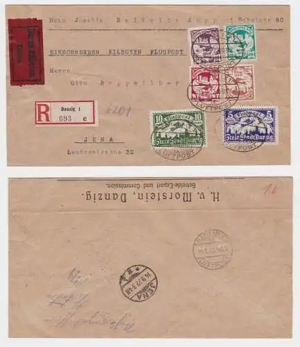 94792 Flugpost Luftpost Luftpostamt Danzig 1 Zoppot nach Jena 1922 4,15 Mark