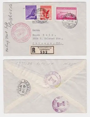 50241 Zeppelinpost Deutsche Luftpost Europa - Nordamerika 1936 LZ 129 Hindenburg