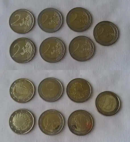 7 x 2 Euro Münze Finnland Stempelglanz 2013 bis 2017 (165463)