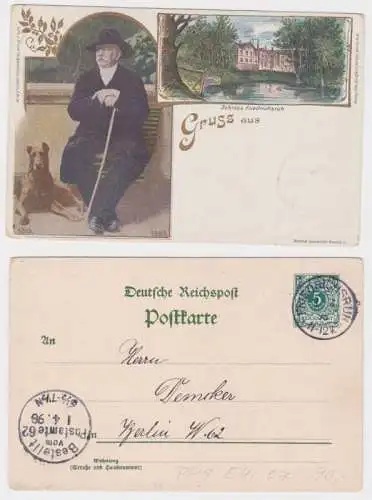 33538 DR Ganzsachen Postkarte PP9/ E4/7 Gruß aus Schloss Friedrichsruh 1898