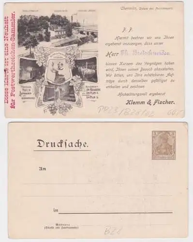 84822 DR Ganzsachen Postkarte PP23/ B28/2 Chemnitz Kassberg Firma Klemm &Fischer