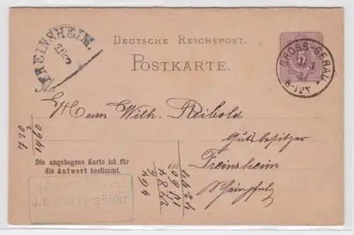 97743 DR Ganzsachen Postkarte P11 Palmkernöl-Fabrik J.G. Wolff Söhne Groß-Gerau