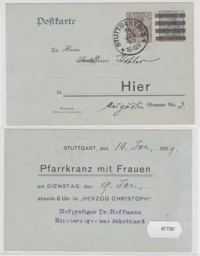 97700 DR Ganzsache Postkarte P84 Zudruck Pfarrkranz 'Herzog Christoph' Stuttgart