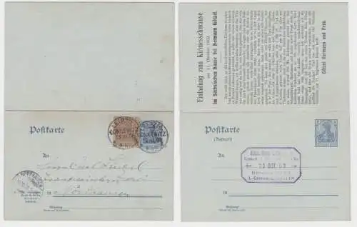 88469 Ganzsachen Postkarte P66 Zudruck Sächsisches Haus Hermann Götzel Leipzig