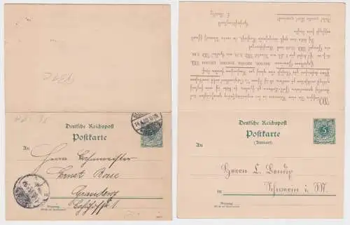 48717 DR Ganzsachen Postkarte P31 Zudruck L. Ludwig Gold-Lotterie Schwerin 1898