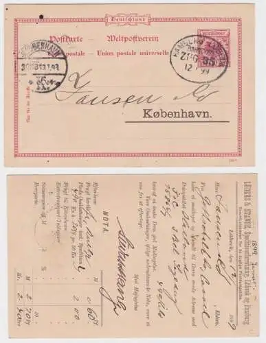 71590 DR Ganzsache Postkarte P25 Zudruck Lüders & Stange Spedition Lübeck 1899