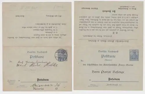 62427 DR Ganzsachen Postkarte P46 Zudruck Vaterländischer Frauen-Verein Potsdam