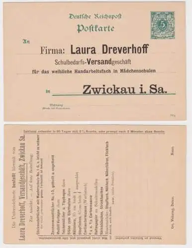 98754 Ganzsachen Postkarte P30 Zudruck Laura Dreverhoff Versandgeschäft Zwickau