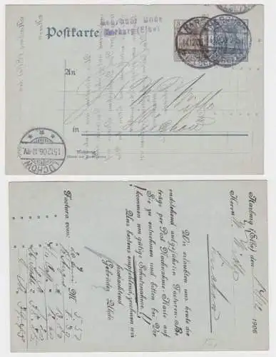 97721 DR Ganzsachen Postkarte P70 Zudruck Bestellung Gebrüder Uhde Harburg 1906