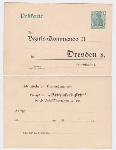 97432 DR Ganzsachen Postkarte P73 Zudruck Bezirks-Kommando II Dresden