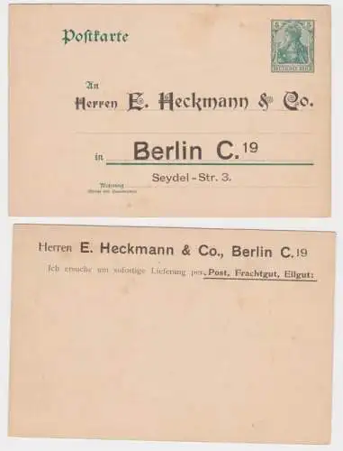 77687 DR Ganzsachen Postkarte P50 Zudruck E. Heckmann & Co. Berlin