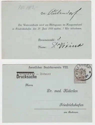 70048 Ganzsachen Postkarte P80 Zudruck Ärztl. Bezirksverein VIII Friedrichshafen