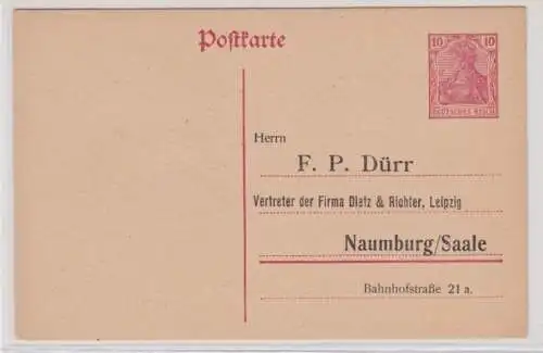 59456 DR Ganzsachen Postkarte P107 Zudruck F.P. Dürr Dietz & Richter Naumburg