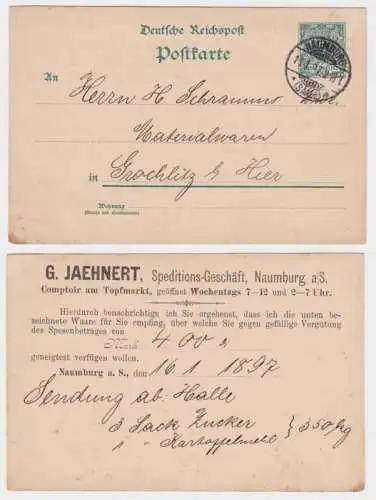 42608 DR Ganzsachen Postkarte P36 Zudruck G. Jaehnert Spedition Naumburg 1917