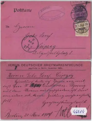 46014 Privat Ganzsachen Postkarte PP20/ B6 Berlin Verein dt. Briefmarkenfreunde