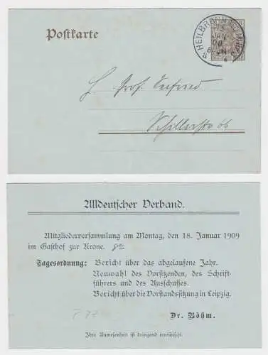 46984 DR Ganzsachen Postkarte P77 Zudruck Alldeutscher Verband Heilbronn 1909